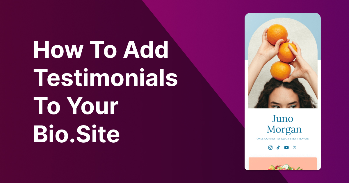 How To Add Testimonials To Your Bio.Site