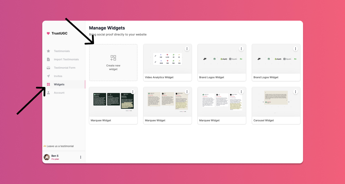 Create a new widget