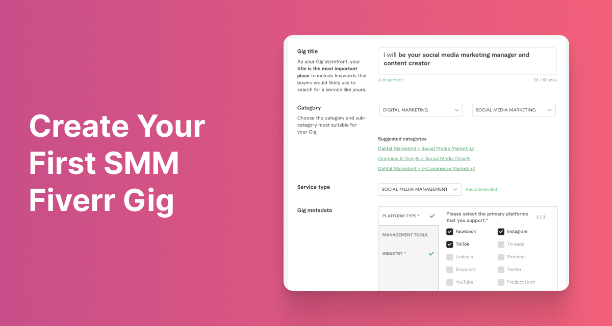 Create Your First SMM Fiverr Gig