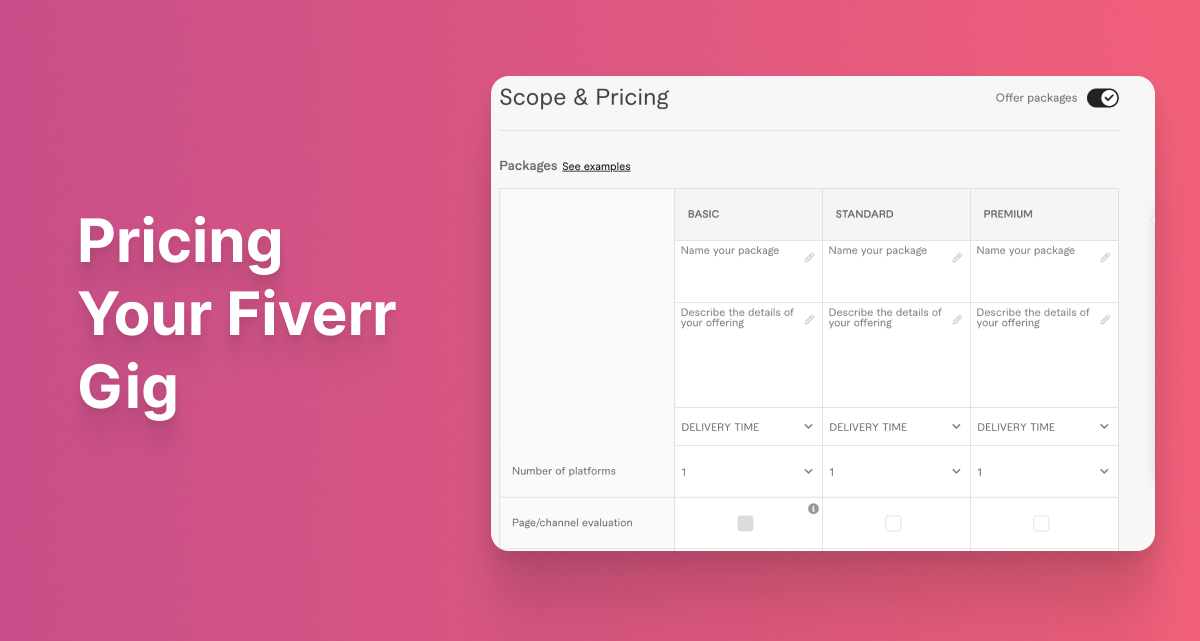 Fiverr Pricing